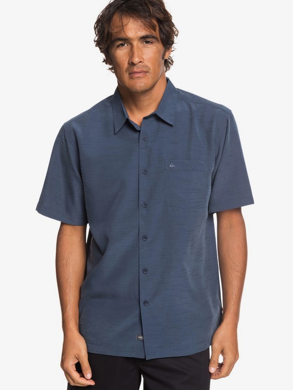 quiksilver, Waterman Centinela Short Sleeve Shirt, PARISIAN NIGHT (byp0) 0 Waterman Centinela Short Sleeve Shirt Blue EQMWT03231 Quiksilver