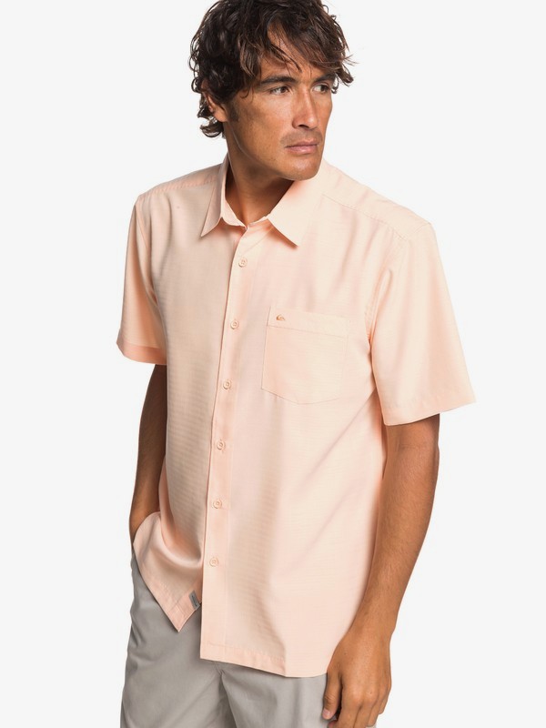 quiksilver, Waterman Centinela Short Sleeve Shirt, PEACH FUZZ (net0) 0 Waterman Centinela Short Sleeve Shirt Orange EQMWT03231 Quiksilver