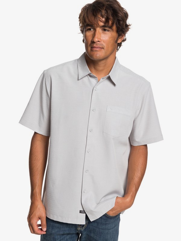quiksilver, Waterman Centinela Short Sleeve Shirt, FLINT GRAY (sjm0) 0 Waterman Centinela Short Sleeve Shirt Grey EQMWT03231 Quiksilver