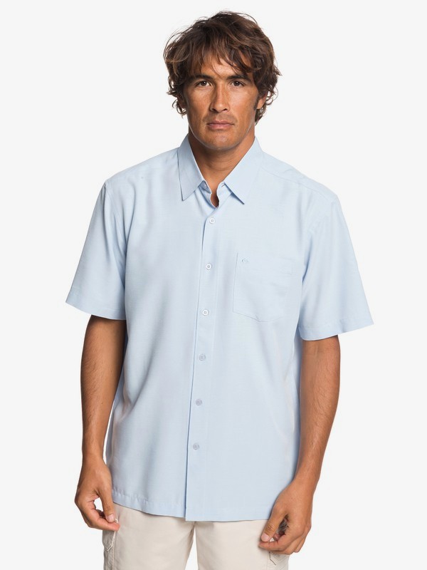 quiksilver, Waterman Clear Days Short Sleeve Shirt, CERULEAN (bfn0) 0 Waterman Clear Days Short Sleeve Shirt Blue EQMWT03233 Quiksilver