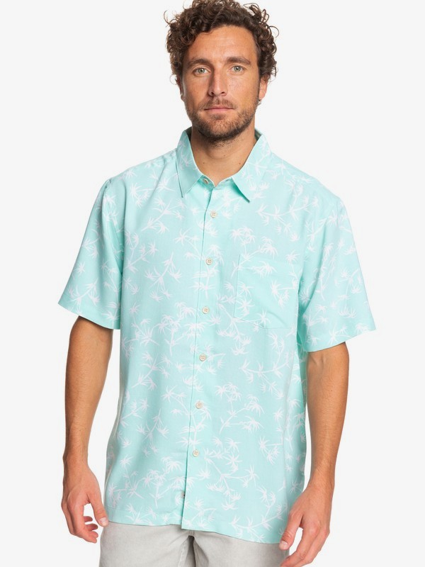 quiksilver, Waterman Skinny Palms Short Sleeve Shirt, YUCCA SKINNY PALMS (gdc6) 0 Waterman Skinny Palms Short Sleeve Shirt Green EQMWT03249 Quiksilver