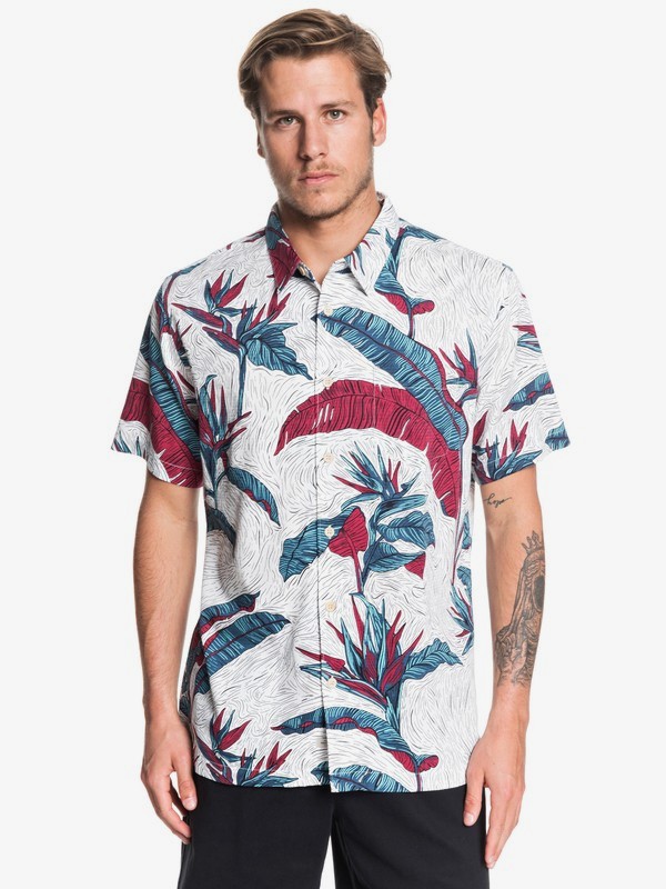 quiksilver, Waterman Under Warm Rain Short Sleeve Shirt, ANTIQUE WHITE UNDER WARM SUN (wcl6) 0 Waterman Under Warm Rain Short Sleeve Shirt White EQMWT03262 Quiksilver