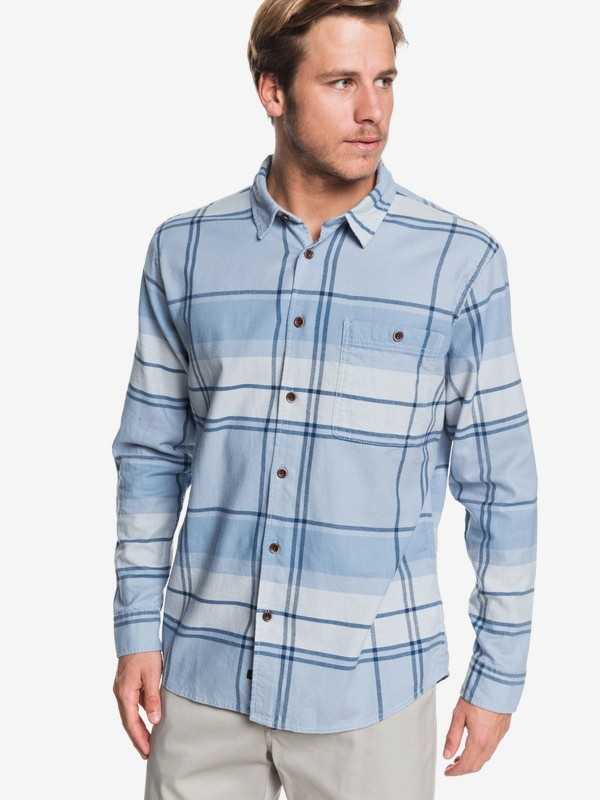 quiksilver, Waterman Unfiltered Stoke Long Sleeve Shirt, DUSTY BLUE UNFILTERED STOKE (bhd1) 0 Waterman Unfiltered Stoke Long Sleeve Shirt Blue EQMWT03266 Quiksilver