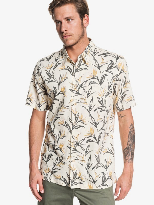quiksilver, Waterman Maze Day Short Sleeve Shirt, ANTIQUE WHITE MAZEDAY (wcl6) 0 Waterman Maze Day Short Sleeve Shirt White EQMWT03268 Quiksilver