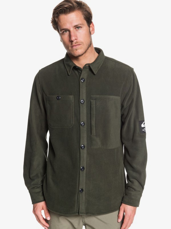quiksilver, Waterman Ocean Expedition - Long Sleeve Polar Fleece Shirt, FOREST NIGHT (csn0) 0 Waterman Ocean Expedition - Long Sleeve Polar Fleece Shirt Brown EQMWT03270 Quiksilver