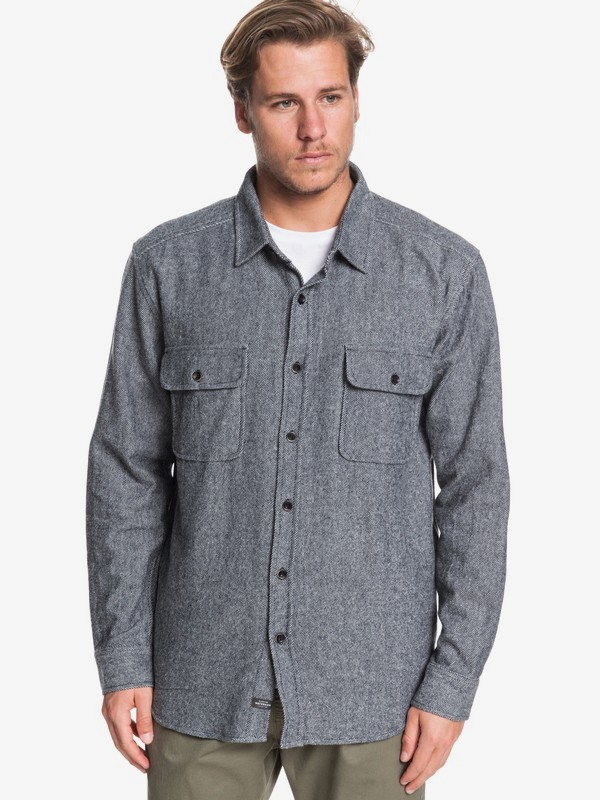 quiksilver, Waterman Tiller Lines - Long Sleeve Shirt, BLACK (kvj0) 0 Waterman Tiller Lines - Long Sleeve Shirt Black EQMWT03275 Quiksilver