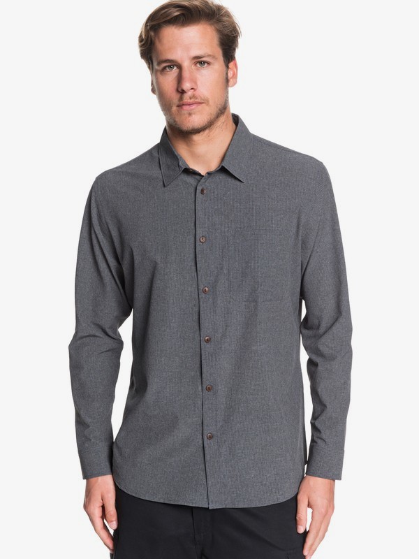 quiksilver, Waterman Tech Technical Long Sleeve UPF 30 Shirt, RAVEN HEATHER (ksqh) 0 Waterman Tech Technical Long Sleeve UPF 30 Shirt Black EQMWT03285 Quiksilver