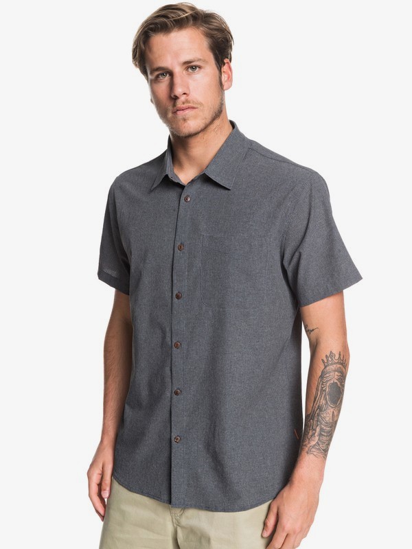 quiksilver, Waterman Tech Technical UPF 30 Short Sleeve Shirt, RAVEN HEATHER (ksqh) 0 Waterman Tech Technical UPF 30 Short Sleeve Shirt Black EQMWT03287 Quiksilver
