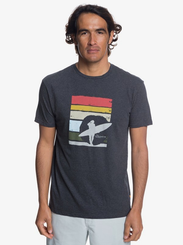 quiksilver, Waterman Endless Summer - Camiseta para Hombre, CHARCOAL HEATHER (ktah) 0 Waterman Endless Summer - Camiseta para Hombre Negro EQMZT03095 Quiksilver