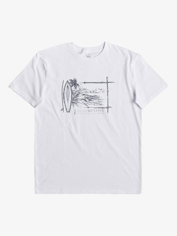 quiksilver, Waterman Simple Lines - Camiseta para Hombre, WHITE (wbb0) 0 Waterman Simple Lines - Camiseta para Hombre Blanco EQMZT03143 Quiksilver