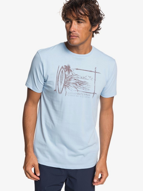 quiksilver, Waterman Simple Lines - Camiseta para Hombre, CERULEAN (bfn0) 0 Waterman Simple Lines - Camiseta para Hombre Azul EQMZT03143 Quiksilver