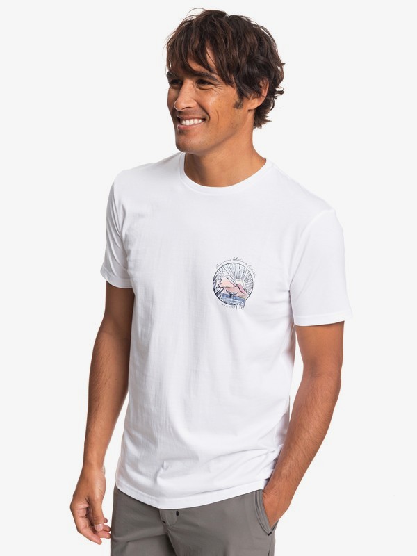 quiksilver, Waterman Whale Sunset - Camiseta para Hombre, WHITE (wbb0) 0 Waterman Whale Sunset - Camiseta para Hombre Blanco EQMZT03144 Quiksilver