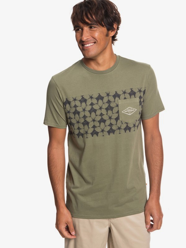 quiksilver, Waterman Planet Of The Lost - Camiseta con Bolsillo para Hombre, DEEP LICHEN GREEN (tpc0) 0 Waterman Planet Of The Lost - Camiseta con Bolsillo para Hombre Beige EQMZT03150 Quiksilver