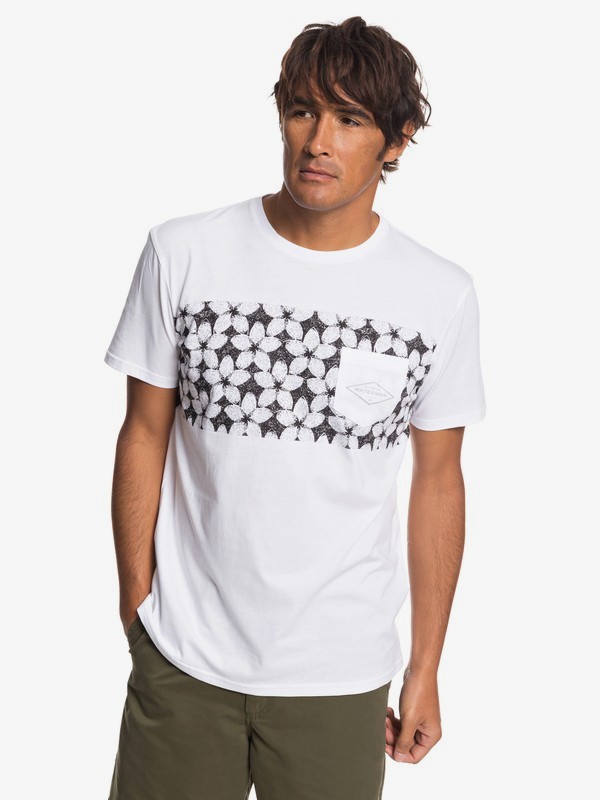 quiksilver, Waterman Planet Of The Lost - Camiseta con Bolsillo para Hombre, WHITE (wbb0) 0 Waterman Planet Of The Lost - Camiseta con Bolsillo para Hombre Blanco EQMZT03150 Quiksilver