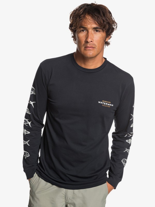 quiksilver, Waterman Aztec Fish - Camiseta de Manga Larga para Hombre, BLACK (kvj0) 0 Waterman Aztec Fish - Camiseta de Manga Larga para Hombre Negro EQMZT03153 Quiksilver