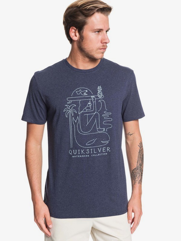 quiksilver, Waterman Vibes Alive Tee, PARISIAN NIGHT HEATHER (byph) 0 Waterman Vibes Alive Tee Blue EQMZT03169 Quiksilver