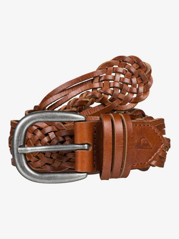 quiksilver, Quiksilver Womens - Cintura in pelle intrecciata da Donna, RUBBER (cpp0) 0 Quiksilver Womens - Cintura in pelle intrecciata da Donna Brown EQWAA03002 Quiksilver