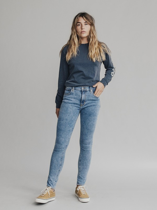quiksilver, Quiksilver Womens - High Rise Skinny Fit Jeans, SALT WATER (bkj0) 0 Quiksilver Womens - High Rise Skinny Fit Jeans Blue EQWDP03000 Quiksilver