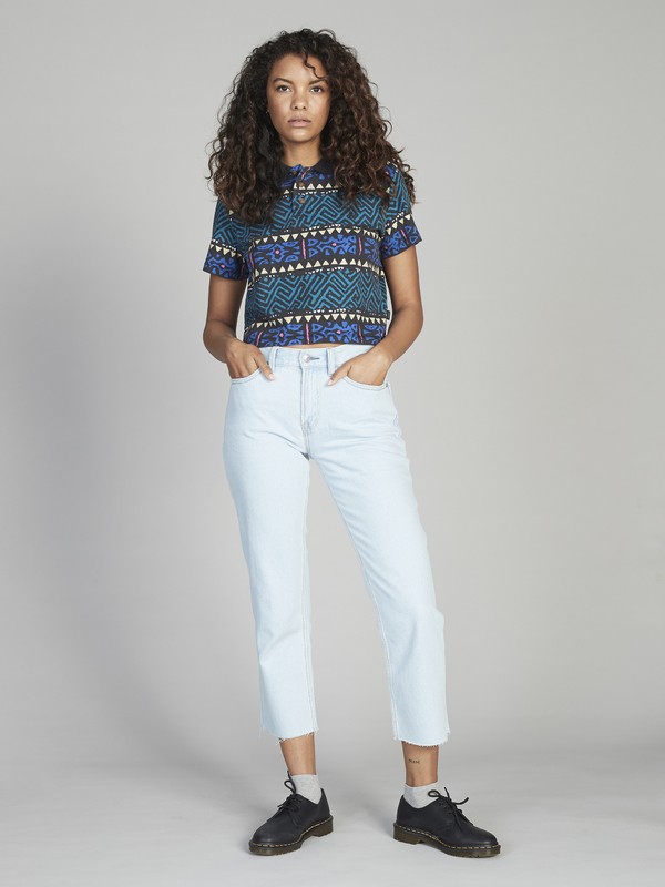 quiksilver, Quiksilver Womens Cropped Loose Fit Jeans, ICE (bfm0) 0 Quiksilver Womens Cropped Loose Fit Jeans Blue EQWDP03003 Quiksilver
