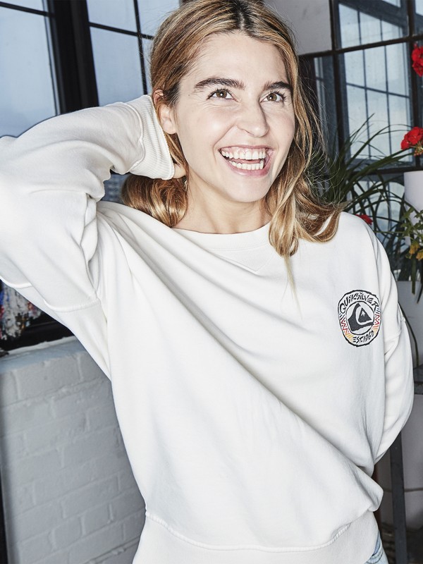 quiksilver, Quiksilver Womens Boxy Sweatshirt, ANTIQUE WHITE (wcl0) 0 Quiksilver Womens Boxy Sweatshirt White EQWFT03001 Quiksilver
