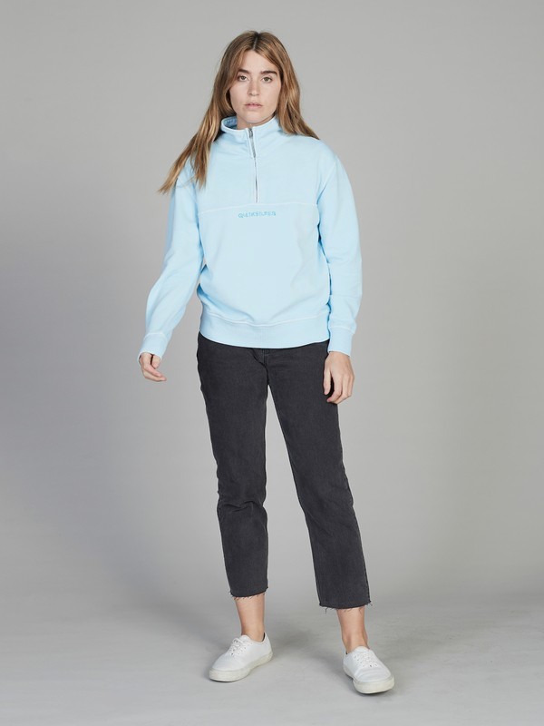 quiksilver, Quiksilver Womens Half-Zip Sweatshirt, AIRY BLUE (bfa0) 0 Quiksilver Womens Half-Zip Sweatshirt Blue EQWFT03004 Quiksilver