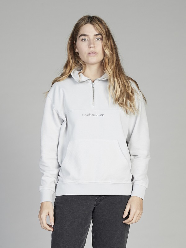 quiksilver, Quiksilver Women's Boxy Half-Zip Sweatshirt, MICRO CHIP (szh0) 0 Quiksilver Women's Boxy Half-Zip Sweatshirt Grey EQWFT03008 Quiksilver