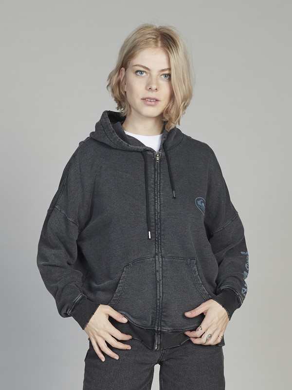 quiksilver, Quiksilver Women's Boxy Zip-Up Hoodie, BLACK (kvj0) 0 Quiksilver Women's Boxy Zip-Up Hoodie Black EQWFT03009 Quiksilver