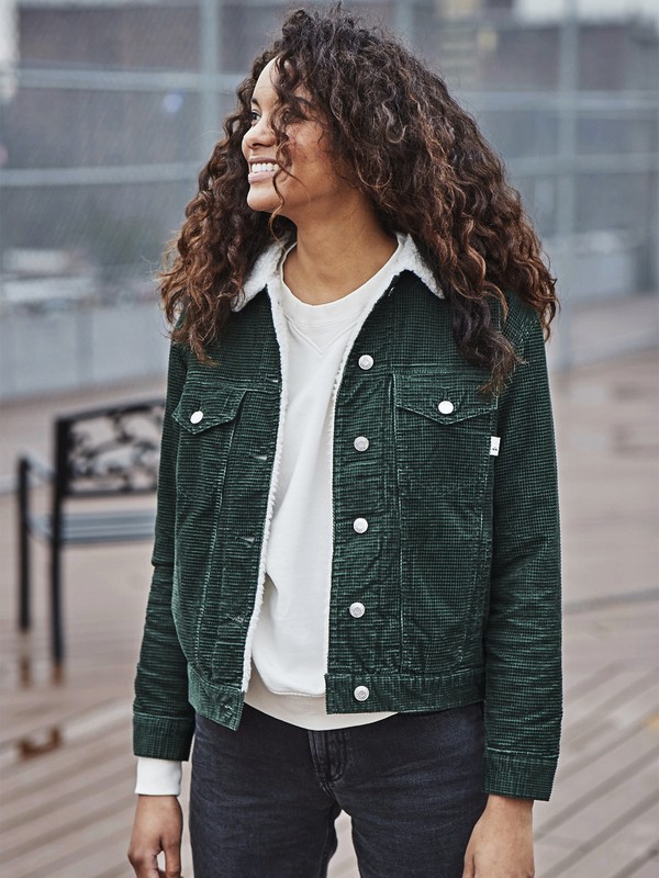 quiksilver, Quiksilver Womens Corduroy Trucker Jacket, GARDEN TOPIARY (grt0) 0 Quiksilver Womens Corduroy Trucker Jacket Green EQWJK03002 Quiksilver