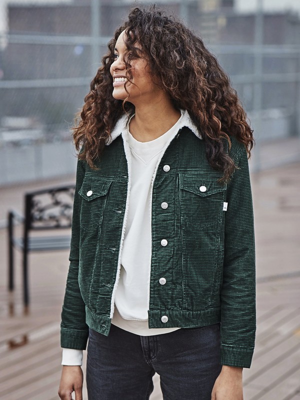 quiksilver, Quiksilver Womens - Corduroy Trucker Jacket, GARDEN TOPIARY (grt0) 0 Quiksilver Womens - Corduroy Trucker Jacket Green EQWJK03002 Quiksilver