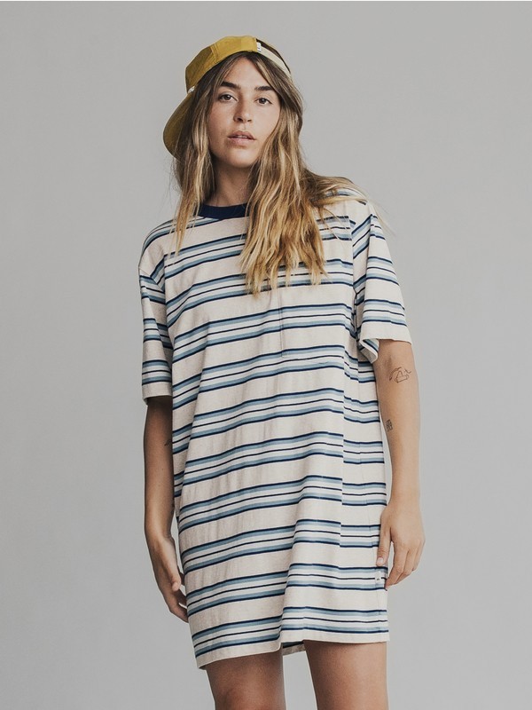 quiksilver, Quiksilver Womens - Robe t-shirt manches courtes pour Femme, STORMY SEA BIM SLAKA BIM (blh3) 0 Quiksilver Womens - Robe t-shirt manches courtes pour Femme Bleu EQWKD03000 Quiksilver