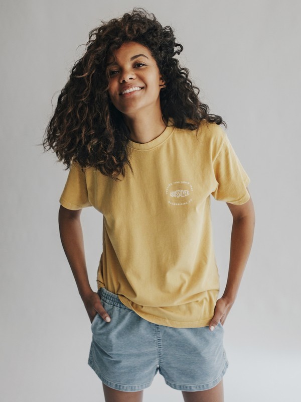 quiksilver, Quiksilver Womens - Camiseta para Mujer, RATTAN (yhp0) 0 Quiksilver Womens - Camiseta para Mujer Amarillo EQWKT03001 Quiksilver