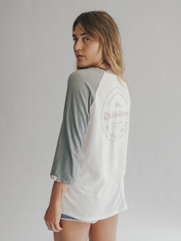 quiksilver, Quiksilver Womens - Maglietta con Maniche a 3/4 da Donna, STORMY SEA HEATHER/WHITE HEATH (xbbw) 0 Quiksilver Womens - Maglietta con Maniche a 3/4 da Donna Blue EQWKT03004 Quiksilver