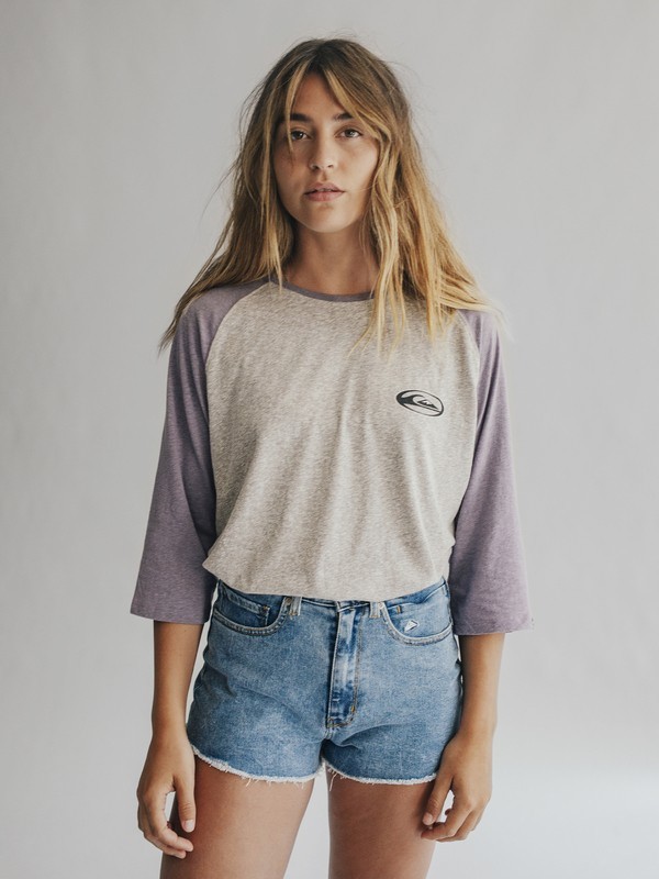 quiksilver, Quiksilver Womens - 3/4 Sleeve T-Shirt, PURPLE ASH HEATHER/LGH (xpss) 0 Quiksilver Womens - 3/4 Sleeve T-Shirt Purple EQWKT03004 Quiksilver