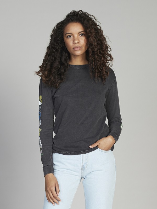 quiksilver, Quiksilver Womens Long Sleeve Tee, BLACK (kvj0) 0 Quiksilver Womens Long Sleeve Tee Black EQWKT03013 Quiksilver