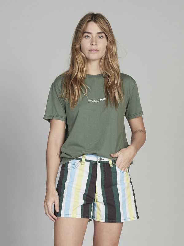 quiksilver, Quiksilver Womens Tee, GARDEN TOPIARY (grt0) 0 Quiksilver Womens Tee Green EQWKT03017 Quiksilver