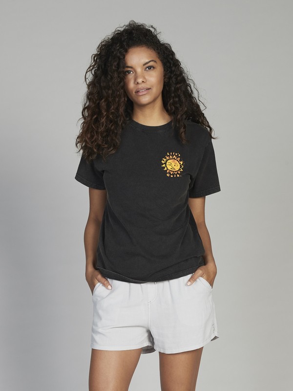 quiksilver, Quiksilver Womens Tee, BLACK (kvj0) 0 Quiksilver Womens Tee Black EQWKT03017 Quiksilver