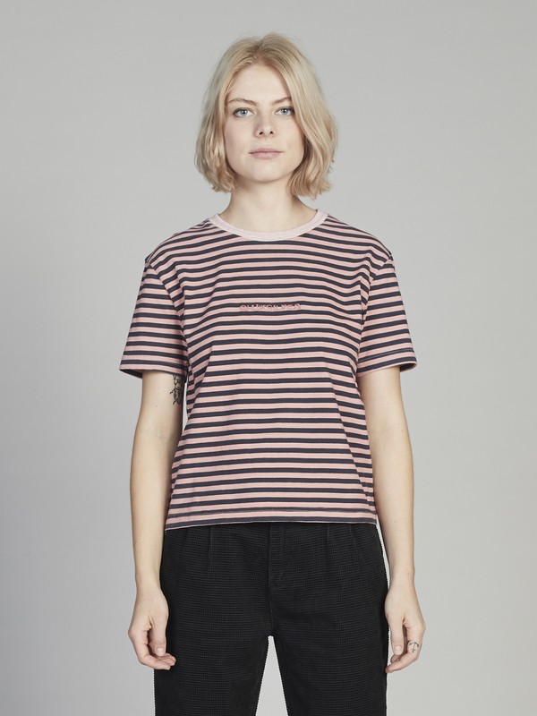 quiksilver, Quiksilver Womens Tee, ROSE DAWN HER ACID STRIPE TEE (mkb3) 0 Quiksilver Womens Tee Pink EQWKT03019 Quiksilver