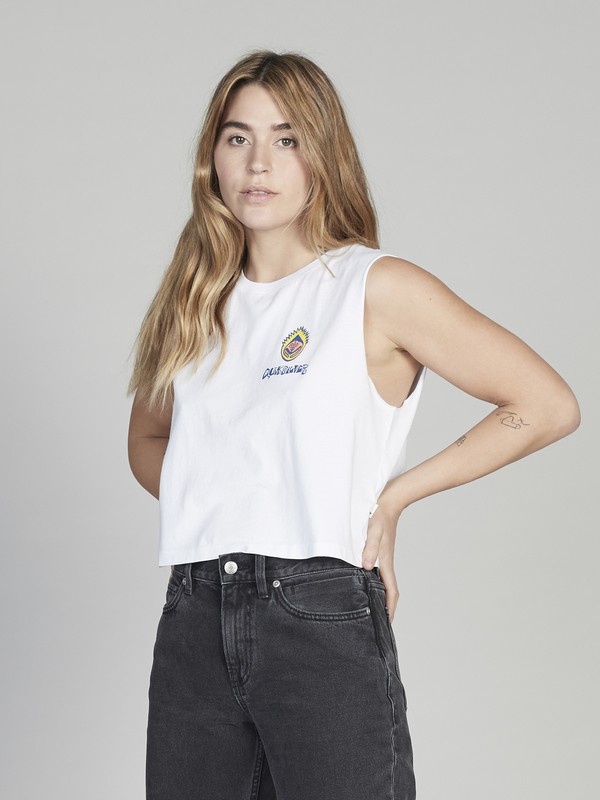 quiksilver, Quiksilver Womens Sleeveless Tee, WHITE (wbb0) 0 Quiksilver Womens Sleeveless Tee White EQWKT03021 Quiksilver