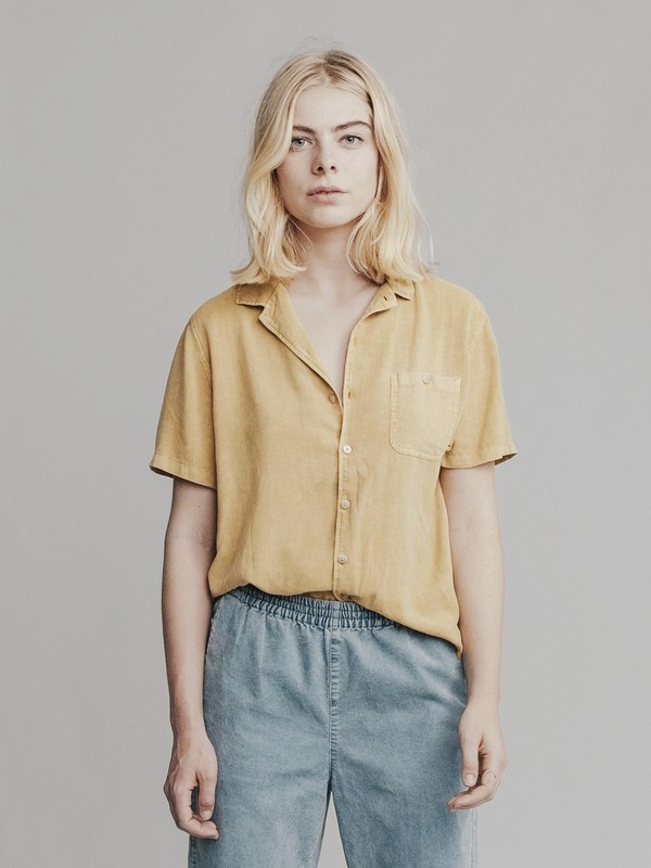 quiksilver, Quiksilver Womens Short Sleeve Camp Shirt, RATTAN (yhp0) 0 Quiksilver Womens Short Sleeve Camp Shirt Yellow EQWWT03002 Quiksilver