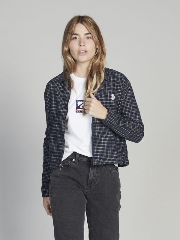 quiksilver, Quiksilver Womens Long Sleeve Zip-Up Shirt, SKY CAPTAIN MARRA MUNDI (kye1) 0 Quiksilver Womens Long Sleeve Zip-Up Shirt Black EQWWT03012 Quiksilver