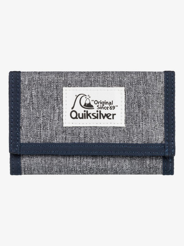 quiksilver, The Everydaily - Tri-Fold Wallet for Men, LIGHT GREY HEATHER/NAVY BLAZER (xssb) 0 The Everydaily - Tri-Fold Wallet for Men Grey EQYAA03530 Quiksilver