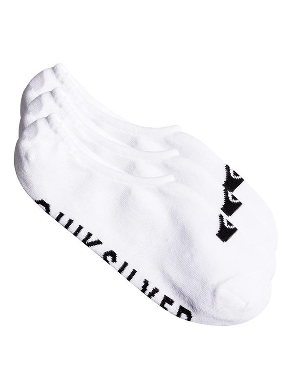 quiksilver, Короткие носки Quiksilver (3 пары), WHITE (wbb0) 0 Короткие носки Quiksilver (3 пары) Белый EQYAA03668 Quiksilver