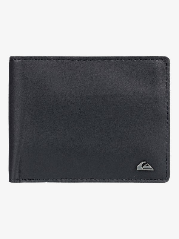 quiksilver, Acktor Bi-Fold Leather Wallet, BLACK (kvj0) 0 Acktor Bi-Fold Leather Wallet Black EQYAA03696 Quiksilver