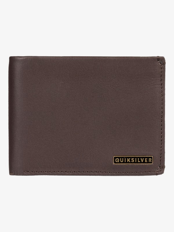 quiksilver, Acktor Bi-Fold Leather Wallet, CHOCOLATE BROWN (csd0) 0 Acktor Bi-Fold Leather Wallet Brown EQYAA03745 Quiksilver