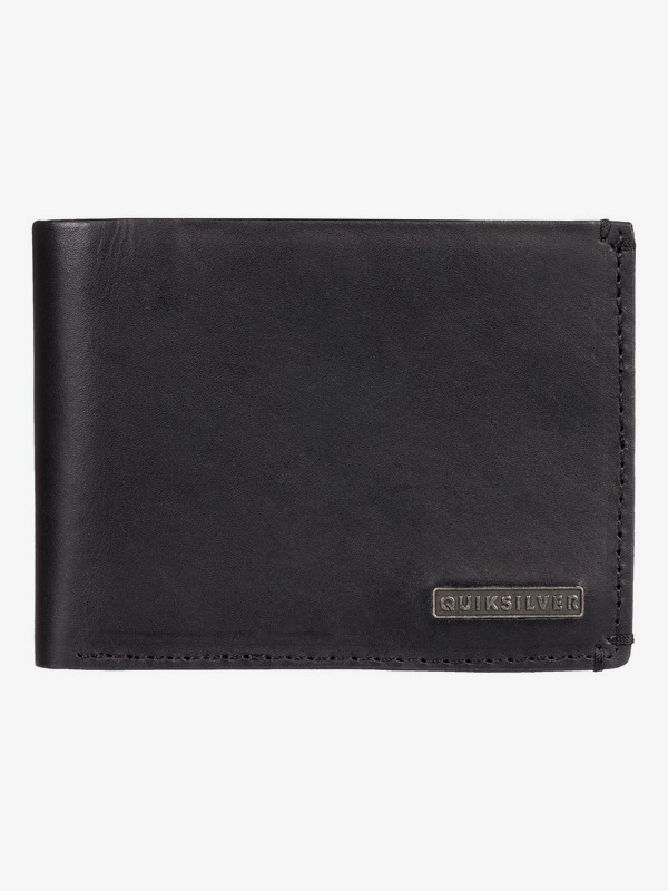 quiksilver, Acktor Bi-Fold Leather Wallet, BLACK (kvj0) 0 Acktor Bi-Fold Leather Wallet Black EQYAA03745 Quiksilver