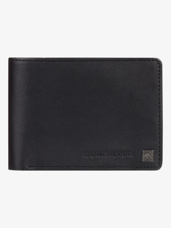 quiksilver, Mack Bi-Fold Leather Wallet, BLACK BLACK (kvj0) 0 Mack Bi-Fold Leather Wallet Black EQYAA03813 Quiksilver