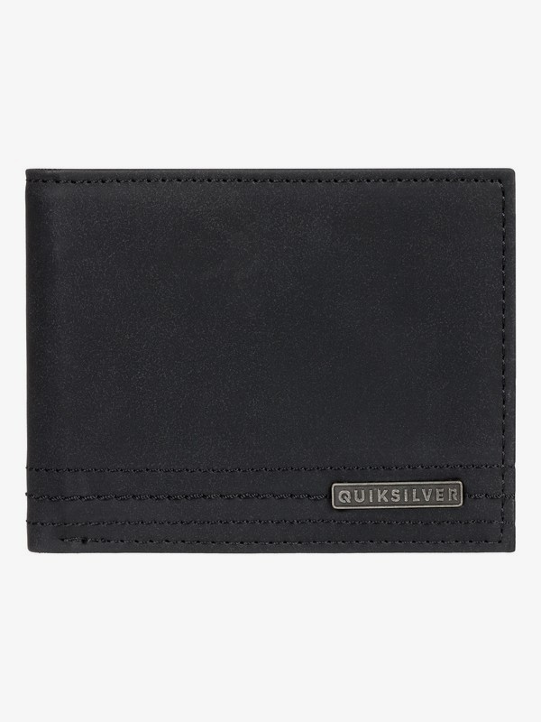 quiksilver, Stitchy Wallet - Bi-Fold Leather Wallet, BLACK BLACK (kvj0) 0 Stitchy Wallet - Bi-Fold Leather Wallet Black EQYAA03823 Quiksilver