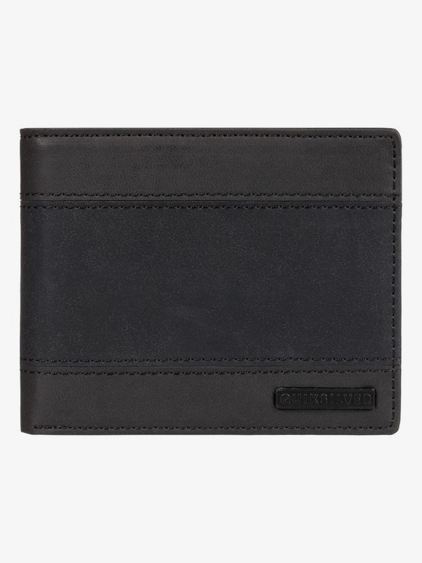 quiksilver, Supply Slim Bi-Fold Leather Wallet, BLACK BLACK (kvj0) 0 Supply Slim Bi-Fold Leather Wallet Black EQYAA03838 Quiksilver