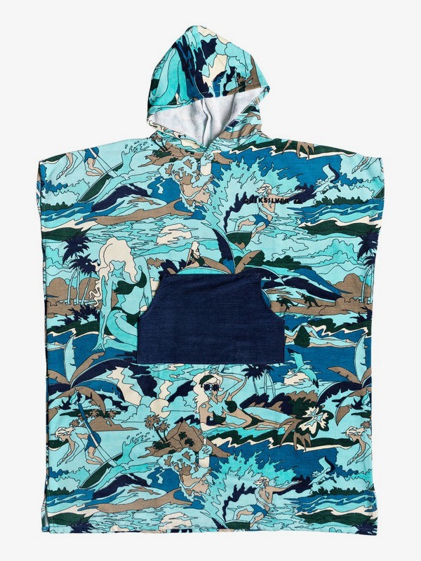 quiksilver, Hoody - Poncho da surf con cappuccio da Uomo, MEDIEVAL BLUE (bte0) 0 Hoody - Poncho da surf con cappuccio da Uomo Blue EQYAA03842 Quiksilver