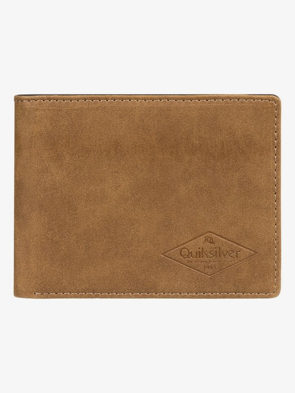 quiksilver, Slim Vintage - Bi-Fold Leather Wallet, RUBBER (cpp0) 0 Slim Vintage - Bi-Fold Leather Wallet Brown EQYAA03848 Quiksilver